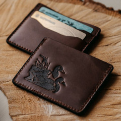 Картхолдер для карт Пергама Утки из натуральной кожи Коричневый