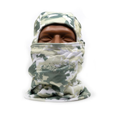 Маска балаклава RusForce Winter зимняя трикотажная 4 в 1 Мультикам (Белый)