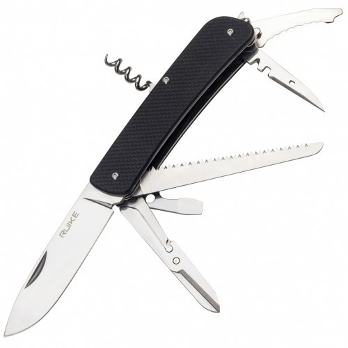 Нож складной Ruike L42-N Клинок 8.5 см с дополнительными функциями Коричневый