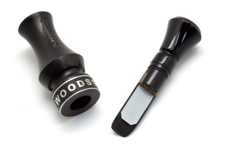 Манок духовой на утку акриловый Stickhunt ArtCalls Woodstock Черное африканское дерево 1 лепесток Серебристый