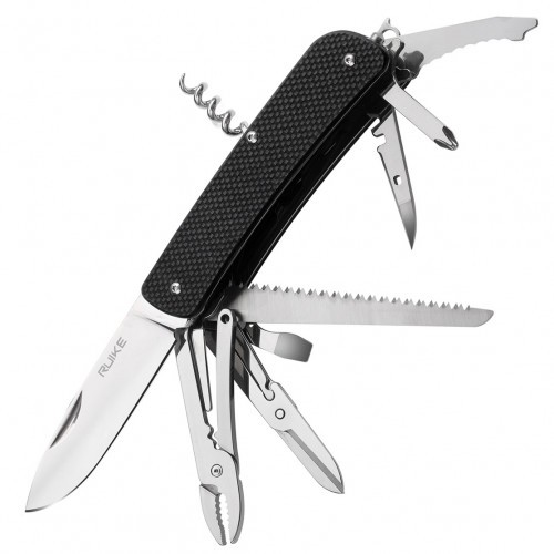 Нож складной Ruike L51-B Клинок 8.5 см с дополнительными функциями Чёрный