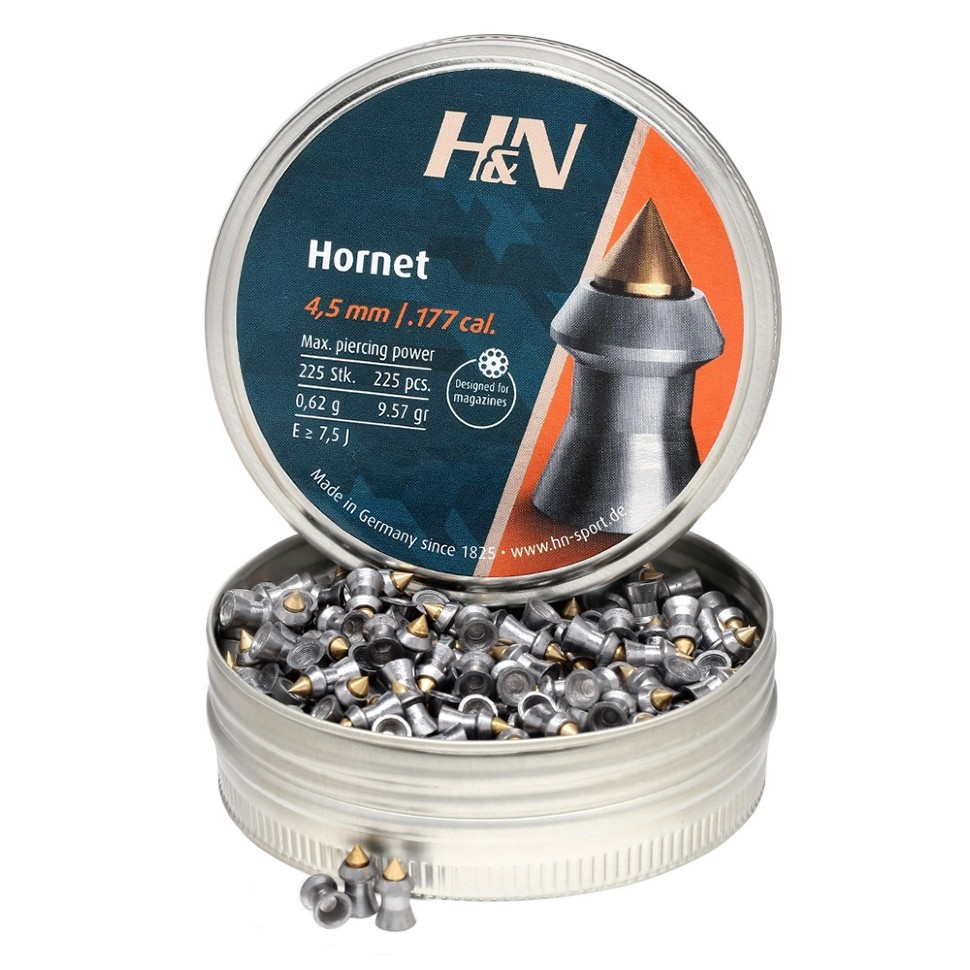 Пульки для пневматики HN Hornet Остроконечные 4.5 мм 0.65 г (225 шт ...