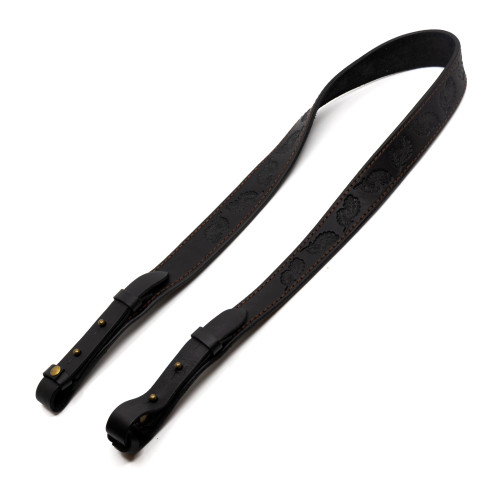 Ремень оружейный Пергама Дубовые листья из натуральной кожи Чёрный