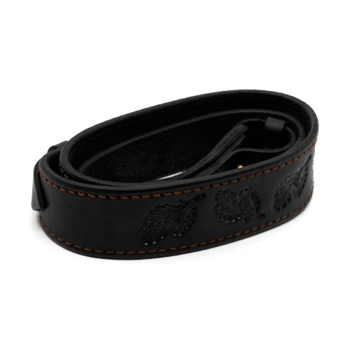Ремень оружейный Пергама Дубовые листья из натуральной кожи Чёрный