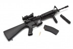 Модель сувенирная в виде оружия Microgun L M4A1 RIS с ручкой стандартный приклад оптический прицел