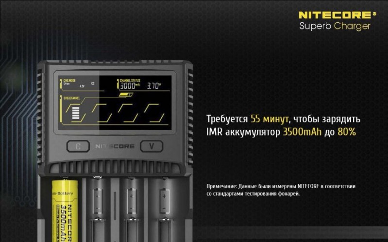 Зарядное устройство Nitecore SC4 на 4 канала