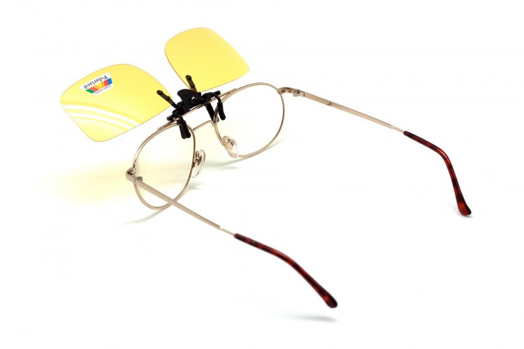 Клипон на очки Azuza А14 с поляризацией Polarized Жёлтые 85%