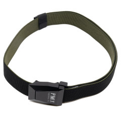 Ремень брючный PMX-15 с металлической застёжкой Чёрно-зеленый