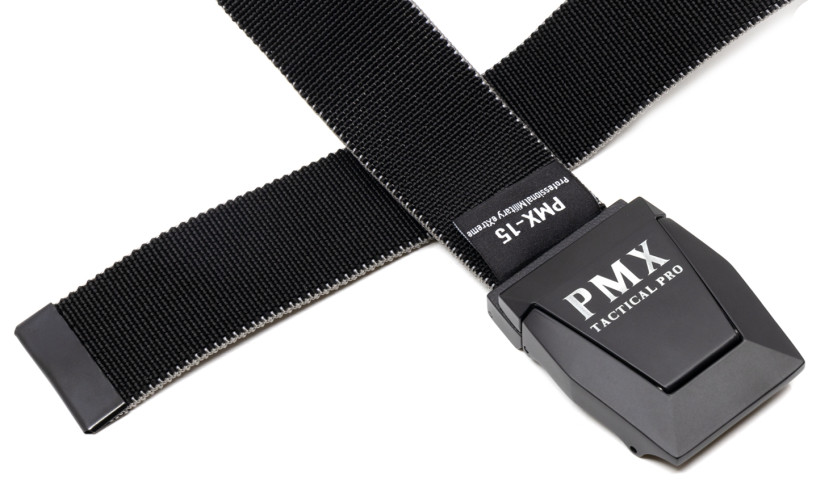 Ремень брючный PMX-15 с металлической застёжкой Чёрно-серый