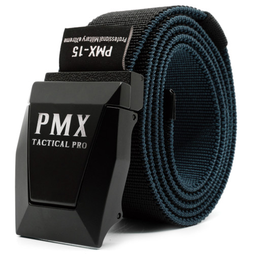 Ремень брючный PMX-15 с металлической застёжкой Чёрно-синий