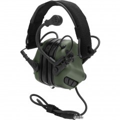 Наушники активные стрелковые Earmor Military Edition ME7 c микрофоном и разъемом для тангенты 22-82 ДБ Зелёный