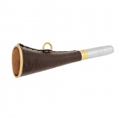 Горн охотничий PakiGorn из латуни 16 см с кожаной отделкой Коричневый