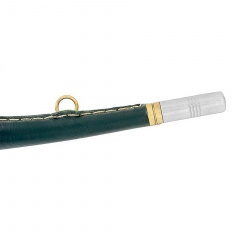 Горн охотничий PakiGorn из латуни 25 см с кожаной отделкой Зелёный