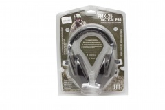 Наушники активные стрелковые PMX Tactical Pro PMX-35B 24-80 ДБ Чёрный