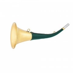 Горн охотничий PakiGorn из латуни 40 см с кожаной отделкой Зелёный