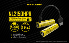 Аккумулятор Nitecore NL2150HPR Тип 21700 3.6V 5000 мАч с защитой и Micro-USB