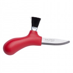 Нож грибной Morakniv Karl-Johan Mushroom (12206) Клинок 6 см с щёткой из конского волоса Красный