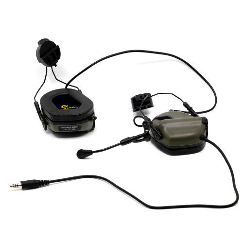 Наушники активные стрелковые Earmor Military Edition ME6 с микрофоном на шлем-каску 22-82 ДБ Хаки