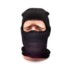 Маска балаклава Стикхант Штурмовик зимняя вязаная 1 отверстие с защитой дыхательных путей Черный