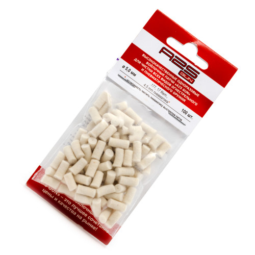 Патч войлочный для чистки оружия A2S GUN A2S-5.0-100 диам. 5 мм Белый 100 шт