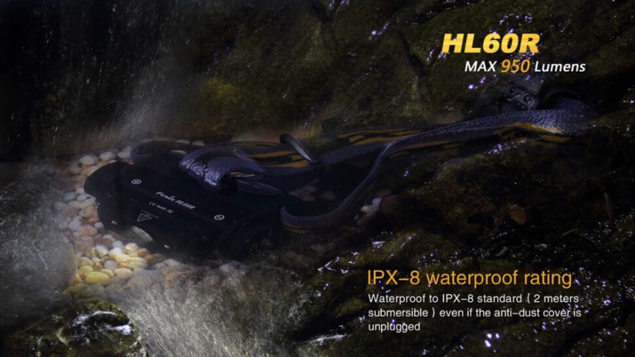 Фонарь налобный Fenix HL60R Свет - Белый (Нейтральный) 950 lm 116 м Черный