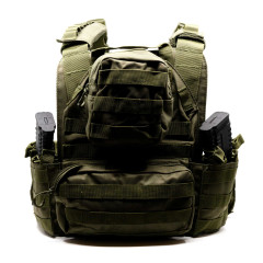 Разгрузка RusForce CPQR Pro для крепления снаряжения и бронеплит на 15 карманов Зелёный