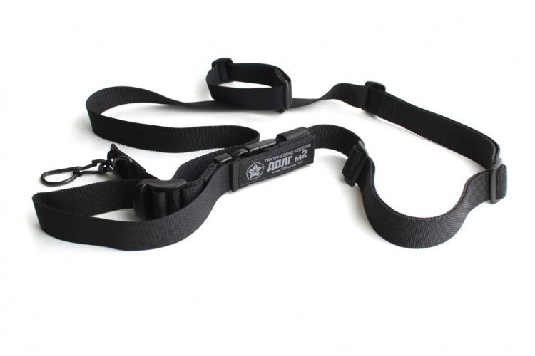 Тактический 1-2-3 точечный ремень "ДОЛГ - М2" Стандартный (Черный)