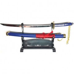 Брелок Microgun M Катана на подставке с ножнами Тёмно-синий