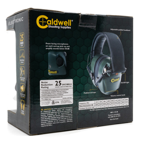 Наушники активные стрелковые Caldwell E-Max 497700 с стандартным оголовьем 25-85 ДБ Зеленый