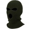 Маска балаклава Стикхант Штурмовик зимняя вязаная 3 отверстия Хаки