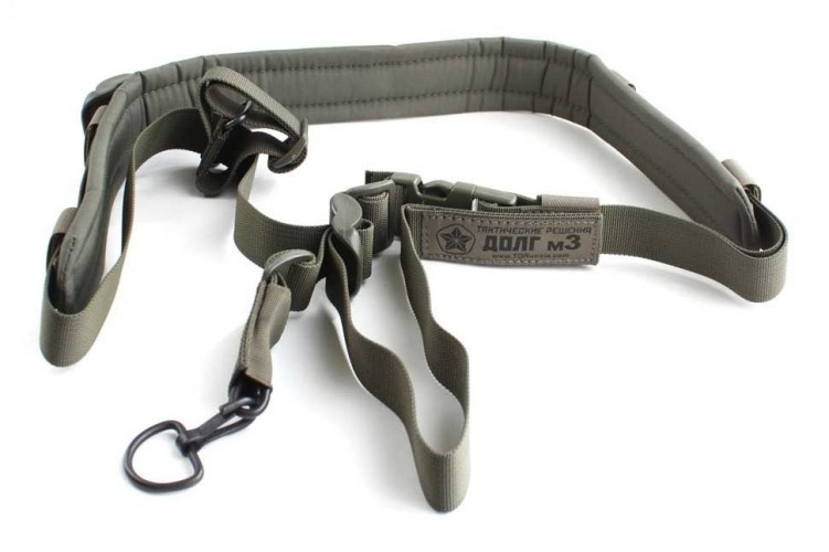 Тактический 1-2-3 точечный ремень "ДОЛГ - М3" Универсальный (Хаки)