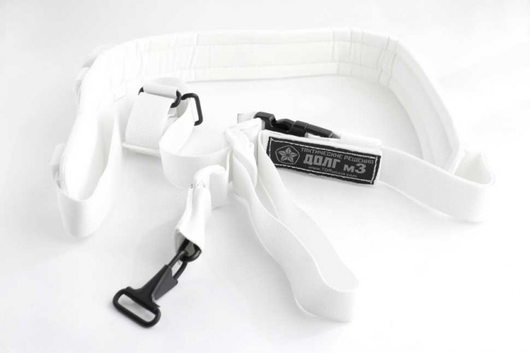Тактический 1-2-3 точечный ремень "ДОЛГ - М3" Универсальный (Белый)