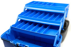 Ящик Plano Three Tray Tackle Box (PLAMT6231) для хранения приманок и аксессуаров с 3-уровневой системой Синий
