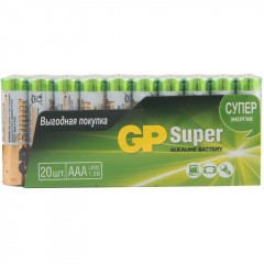 Батарейки алкалиновые GP Super Alkaline 24А Тип LR03 (AAA) 1.5V 1150 мАч 20 шт