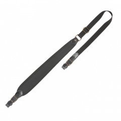 Ремень оружейный VEKTOR Р-304 без антабок регулируемый из натуральной кожи и полиамидной ленты Черный