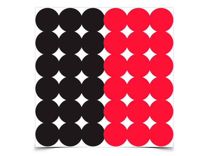 Заклейки осыпающиеся Birchwood Dirty Bird D1in 432шт. (216шт. черных, 216шт. красных)