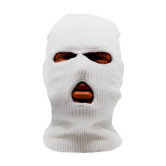 Маска балаклава Стикхант Штурмовик зимняя вязаная 3 отверстия Белый