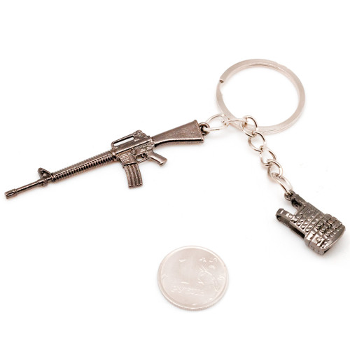 Брелок Microgun XS Винтовка M16A4 Classic с бронежилетом Хромированный