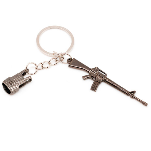 Брелок Microgun XS Винтовка M16A4 Classic с бронежилетом Хромированный