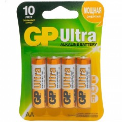Батарейки алкалиновые GP Ultra Alkaline 15АU Тип LR6 (AA) 1.5V 3100 мАч 4 шт