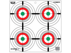 Мишень бумажная 4 цели на листе Birchwood Eze-Scorer Multiple Bull's-Eye Paper Target, 12", 13шт.