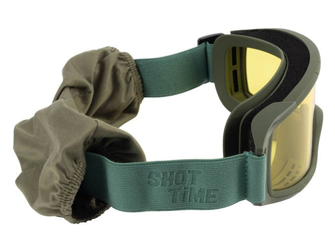 Очки-маска баллистические тактические ShotTime Puma, защитная, оправа зелёная, линза желтая