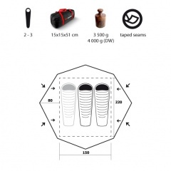 Палатка туристическая Trimm Adventure Frontier-D для 3-х человек Зелёный