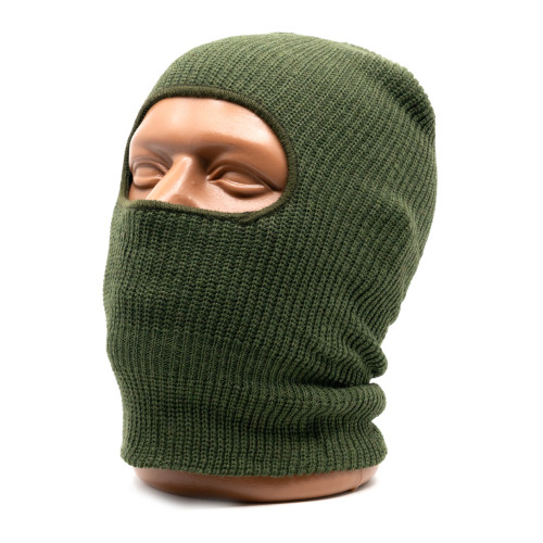 Маска балаклава Стикхант Штурмовик зимняя вязаная 1 отверстие с защитой дыхательных путей Хаки