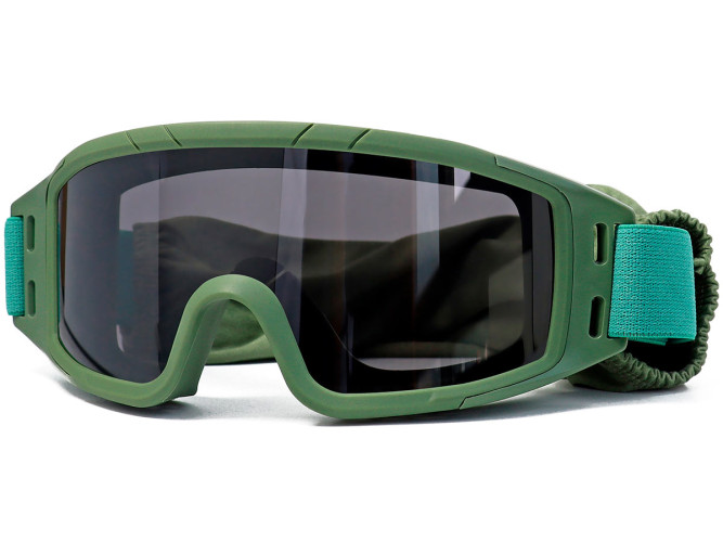 Очки-маска баллистические тактические ShotTime Puma, защитная, оправа зелёная, линза серая