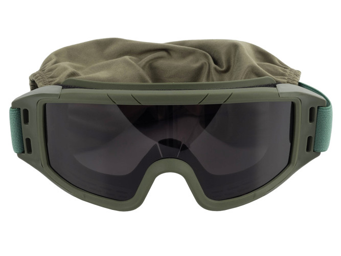 Очки-маска баллистические тактические ShotTime Puma, защитная, оправа зелёная, линза серая