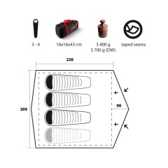 Палатка туристическая Trimm Adventure Largo-D для 4-х человек Зелёный